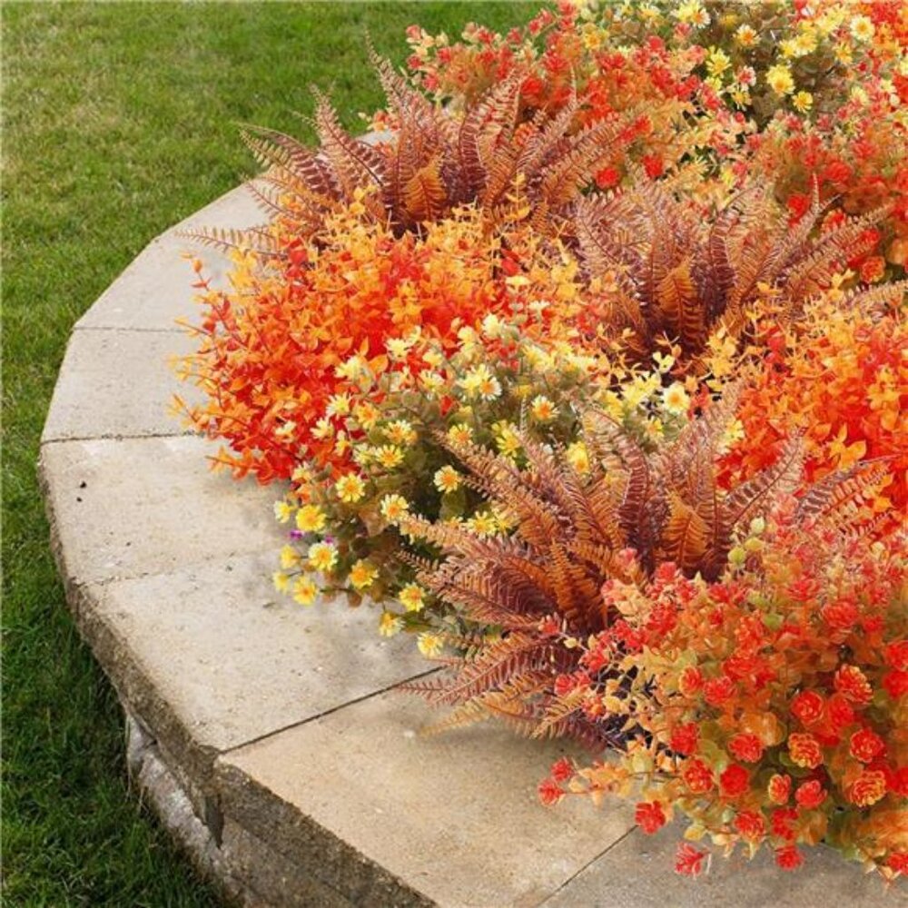 Ouddy Decor 24 Bundles‎ Artificial Fall Flowers for Outdoor Decoration UV - Picture 6 of 7